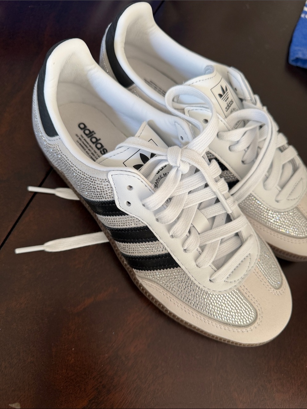 adidas White, Black & Silver Retro Trainers